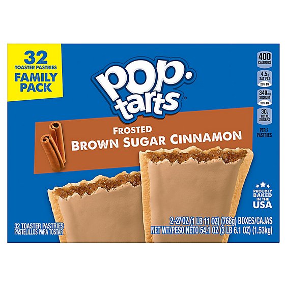 Pop-Tarts Breakfast Toaster Pastries Frosted Brown Sugar Cinnamon 16 Count - 54.1 Oz