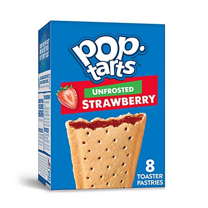 Pop-Tarts Toaster Pastries Breakfast Foods Unfrosted Strawberry 8 Count - 13.5 Oz - Image 2