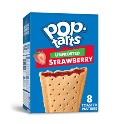 Pop-Tarts Toaster Pastries Breakfast Foods Unfrosted Strawberry 8 Count - 13.5 Oz - Image 1