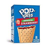 Pop-Tarts Toaster Pastries Breakfast Foods Unfrosted Strawberry 8 Count - 13.5 Oz
