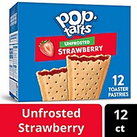 Pop-Tarts Toaster Pastries Breakfast Foods Unfrosted Strawberry 12 Count - 20.3 Oz - Image 2