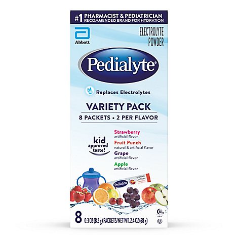 Pedialyte Electrolyte Powder Variety Pack - 8-0.3 Oz