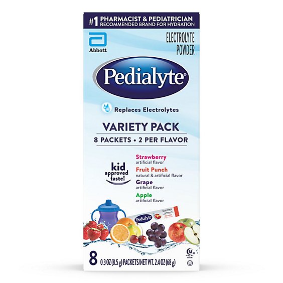 Pedialyte Electrolyte Powder Variety Single Serving Packets - 8 Count