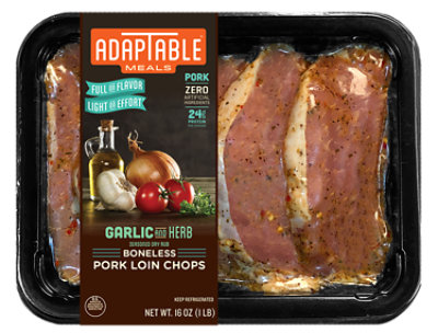 Adaptable Garlic Herb Pork Loin Chop - 16 Oz