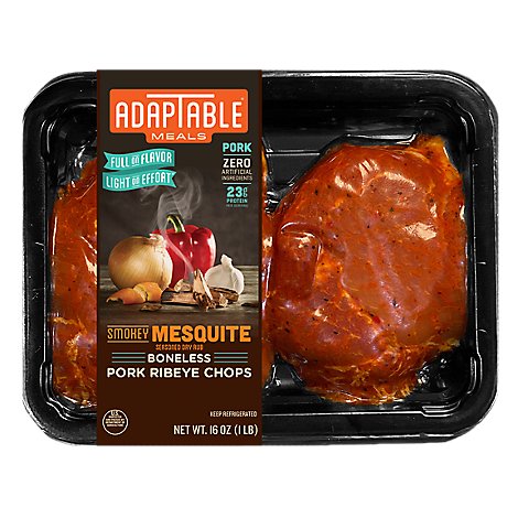 Adaptable Smokey Mesquite Pork Ribeye Chop - 16 Oz