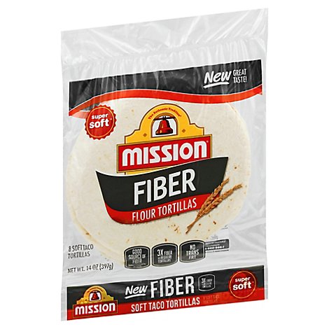 Mission Super Soft Fiber Tortillas - 14 Oz