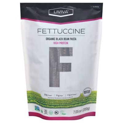 LIVIVA Organic Black Bean Fettuccine Pasta - 7 Oz - Image 3