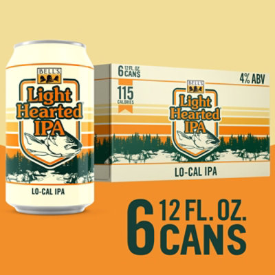 Bell's Light Hearted IPA Beer 4% ABV in Cans - 6-12 Fl. Oz. - Image 1