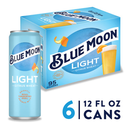 Blue Moon Light Craft Ale with Tangerine Peel Beer 4% ABV Cans - 6-12 Fl. Oz.