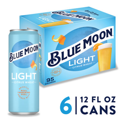 Blue Moon Light Craft Ale with Tangerine Peel Beer 4% ABV Cans - 6-12 Fl. Oz. - Image 1