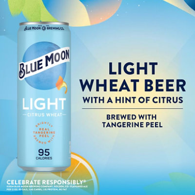 Blue Moon Light Craft Ale with Tangerine Peel Beer 4% ABV Cans - 12-12 Fl. Oz. - Image 2