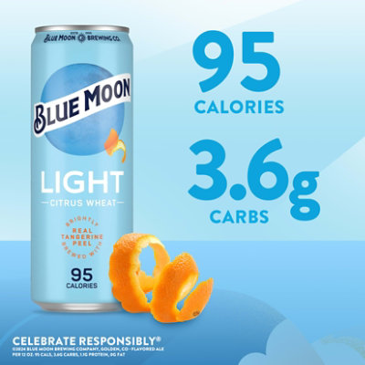 Blue Moon Light Craft Ale with Tangerine Peel Beer 4% ABV Cans - 12-12 Fl. Oz. - Image 5