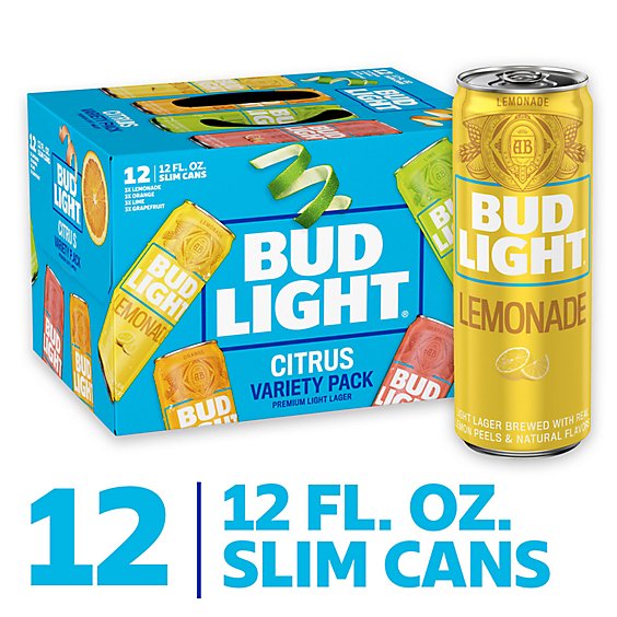 Bud Light Lime Lemonade & Orange Beer Variety Pack Cans - 12-12 Fl. Oz.