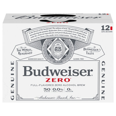 Budweiser Zero Non Alcoholic Beer Cans - 12-12 Fl. Oz. - Image 2