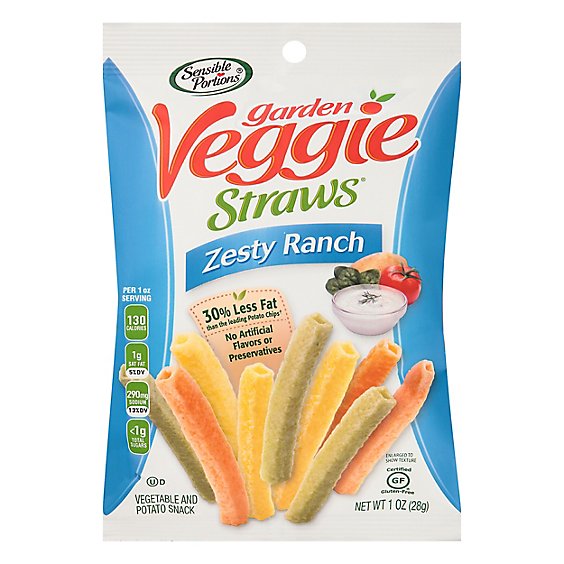 Sensible Portions Straws Veg Ranch Zesty - 1 Oz
