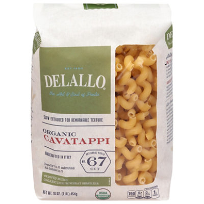 Delallo Pasta Cavatappi Org - 1 Lb - Image 1