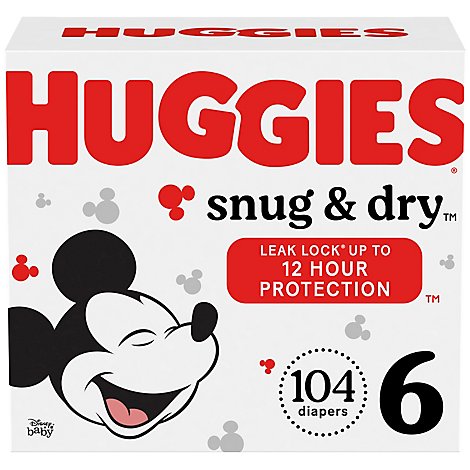 Huggies Snug & Dry Diapers Size 6 Huge Pack - 104 Count