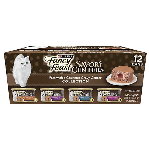 Fancy Feast Savory Centers Chicken Pate Wet Cat Food Pack - 12-3 Oz