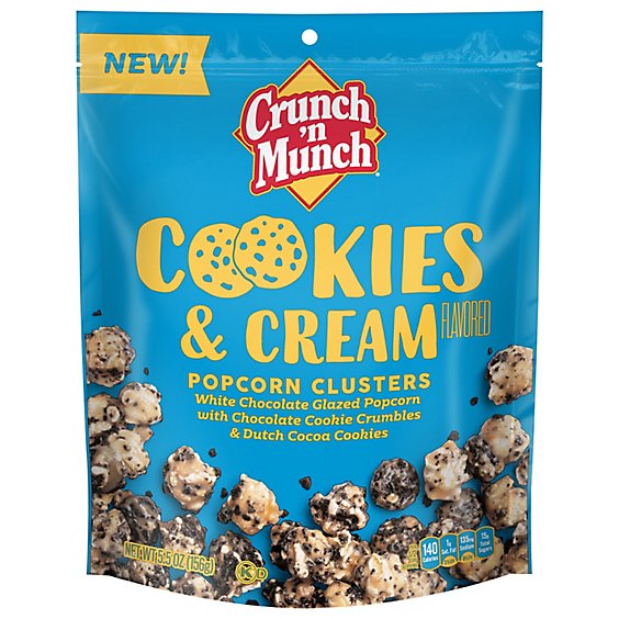 Crunch 'n Munch Cookies & Cream Flavored Popcorn Clusters - 5.5 Oz