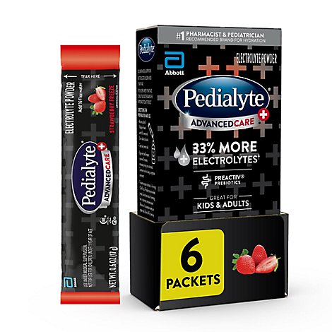 Pedialyte AdvancedCare Plus Electrolyte Powder Strawberry Freeze - 6-0.6 Oz