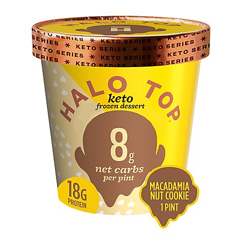 Halo Top Keto White Chocolate Macadamia Frozen Dessert 1 Pint - 16 Oz