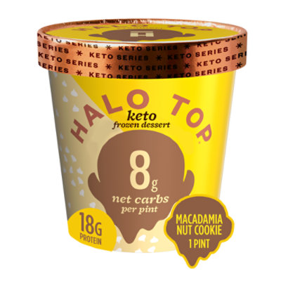 Halo Top Keto White Chocolate Macadamia Frozen Dessert 1 Pint - 16 Oz