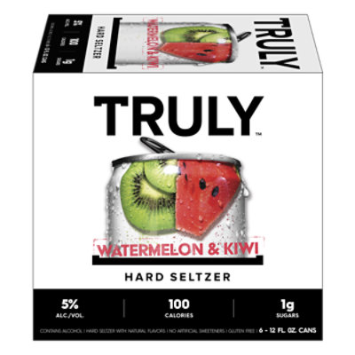 Truly Hard Seltzer Spiked & Sparkling Water Watermelon Kiwi 5% ABV Slim Cans - 6-12 Fl. Oz. - Image 2