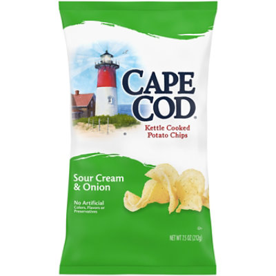 Cape Cod Sour Cream and Onion Kettle Cooked Potato Chips - 7.5 Oz - Image 1