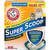 ARM & HAMMER Super Scoop Fragrance Free Clumping Clay Cat Litter - 40 Lb - Image 1