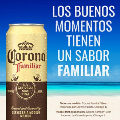 Corona Familiar Mexican Lager Beer Can 4.8% ABV - 24 Fl. Oz. - Image 3