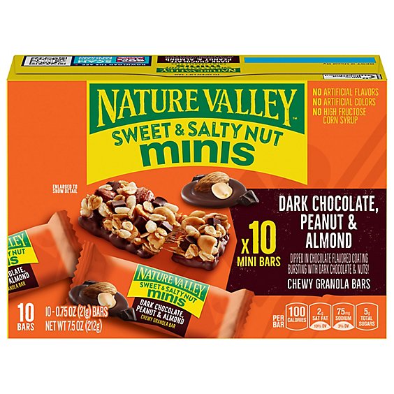 Nature Valley Sweet & Salty Minis Dark Chocolate Peanut Almond - 7.5 Oz
