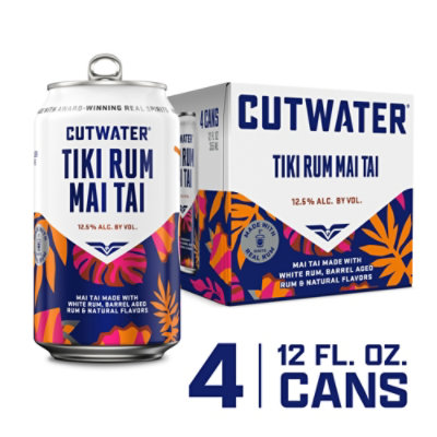 Cutwater Spirits Bali Hai Mai Tai Tropical Tiki Rum Pack - 4-12 Fl. Oz.