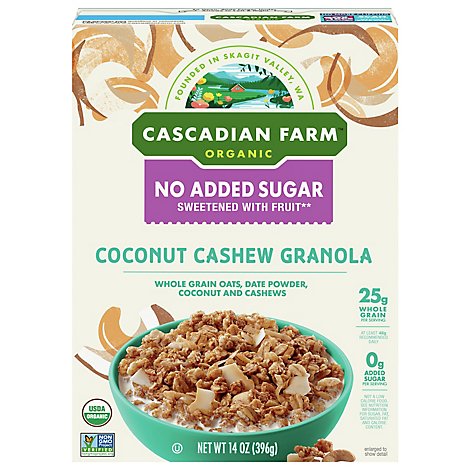 Cascadian Farm No Added Sugar Organic Coconut Cashew Organic Granola - 14 Oz