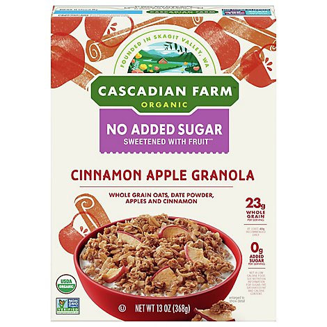 Cascadian Farm Organic Cinnamon Apple Granola No Added Sugar Cereal - 13 Oz