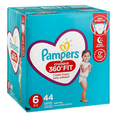 Pampers Cruisers Diapers 360 Fit 4.5x 6/Giant - 44 Count - Pavilions