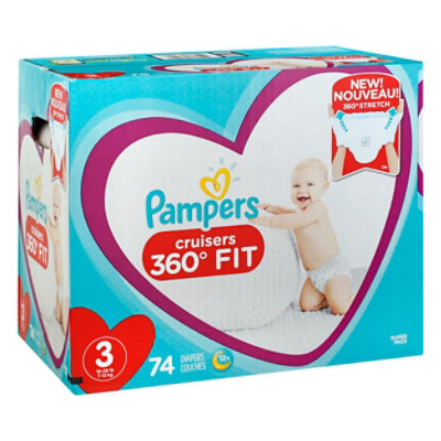  Diapers Size 3, 74 Count - Pampers Pull On Cruisers 360° Fit  Disposable Baby Diapers with Stretchy Waistband, Super Pack (Packaging May  Vary) : Everything Else