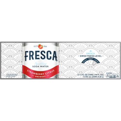 Fresca Unsweet Strawberry Citris Sparkling Sofa Water Cans - 12-12 Fl. Oz. - Image 2