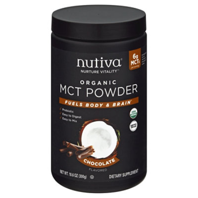 Nutiva Mct Powder Chocolate - 10.60 Oz