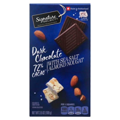 Signature Select Bar Dark Chocolate Almond Nougat - 3.5 Oz