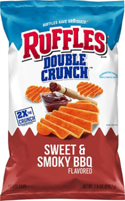 Ruffles Double Crunch Potato Chips Sweet & Smoky Bbq - 7.75 Oz - Image 2