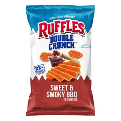 Ruffles Double Crunch Potato Chips Sweet & Smoky Bbq - 7.75 Oz