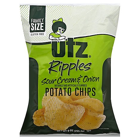 Utz Sour Cream & Onion Ripple Potato Chip - 9 Oz