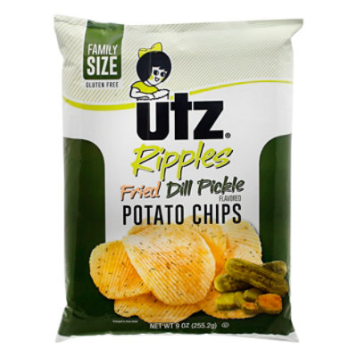 Utz Fried Dill Pickle Ripple Potato Chip 9 Oz Randalls