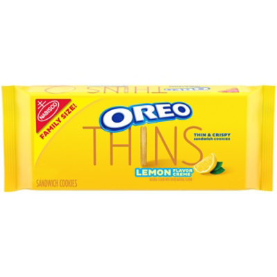 OREO Thins Lemon Creme Sandwich Cookies Family Size - 13.1 Oz