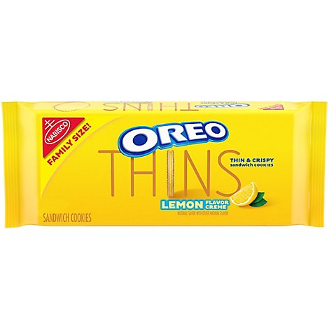 OREO Thins Cookie Sandwich Lemon Creme Family Size - 13.1 Oz
