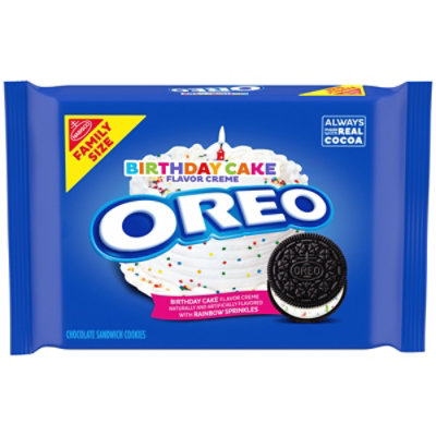 OREO Birthday Cake Chocolate Sandwich Cookies Family Size - 17 Oz - Image 1