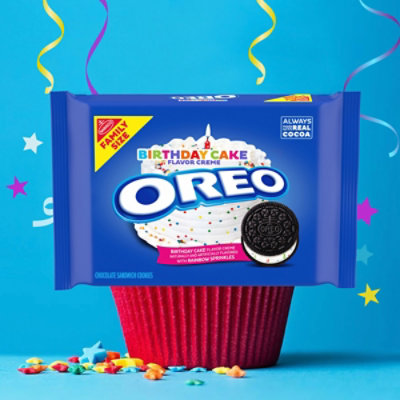 OREO Birthday Cake Chocolate Sandwich Cookies Family Size - 17 Oz - Image 5