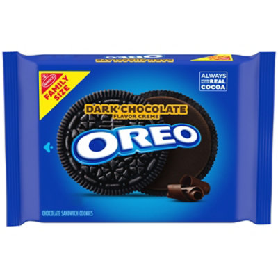 OREO Dark Chocolate Creme Chocolate Sandwich Cookies Family Size - 17 Oz - Image 1