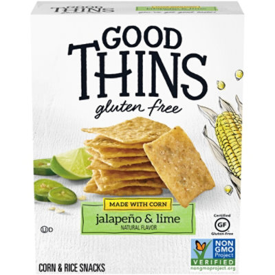 Good Thins Crackers Jalapeo & Lime Corn & Rice Gluten Free - 3.5 Oz