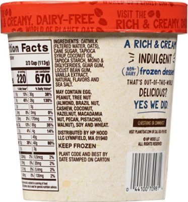 Planet Oat Vanilla Non Dairy Frozen Dessert - 1 Pint - Image 6